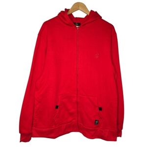RocaWear Mens Red Full Zip Fleece Lined Hoodie Jacket Size Large